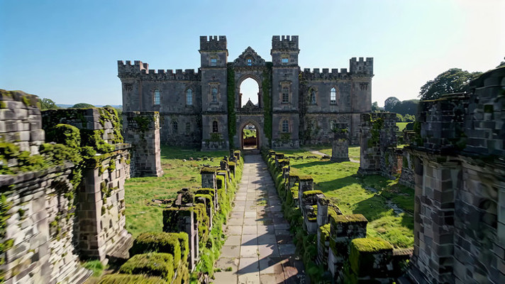 古老城堡全景自然风光 古老城堡全景自然风光