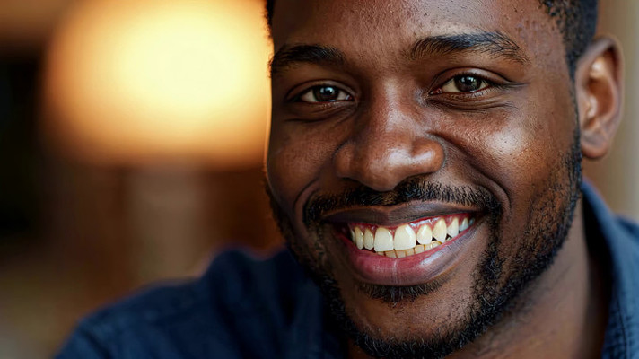 黑人男子微笑特写 黑人男子微笑特写