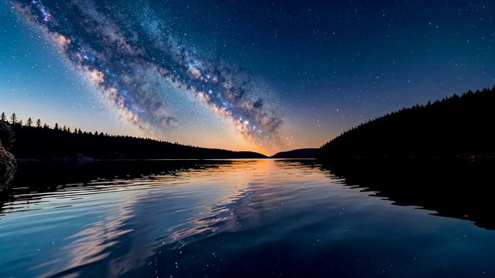 湖面星空夜景素材 湖面星空夜景素材