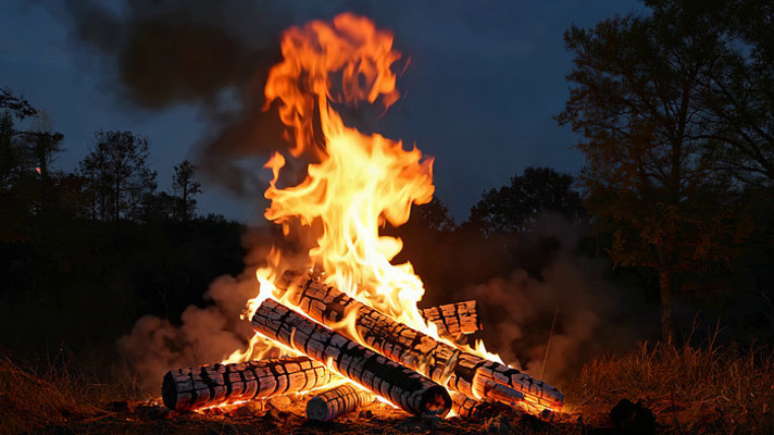 户外篝火燃烧场景 户外篝火燃烧场景