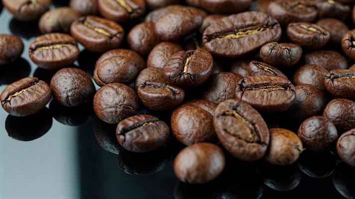 咖啡豆微距特写画面