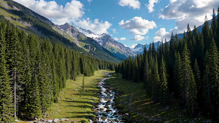 山林间溪流自然风光 山林间溪流自然风光