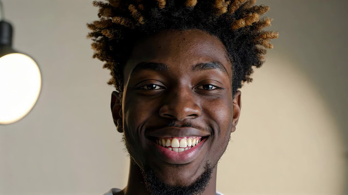 微笑黑人男性特写 微笑黑人男性特写