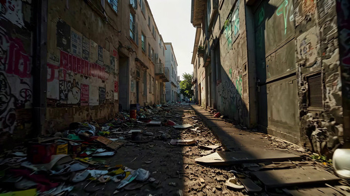 脏乱小巷及墙面涂鸦素材 脏乱小巷及墙面涂鸦素材