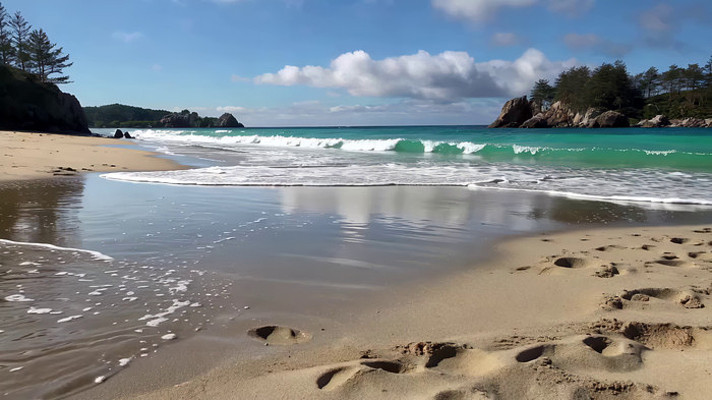 海滩海浪自然风光