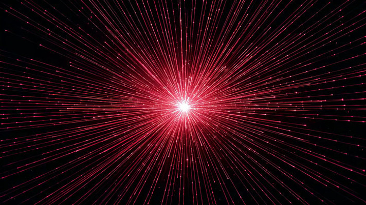 红色粒子光线放射背景素材