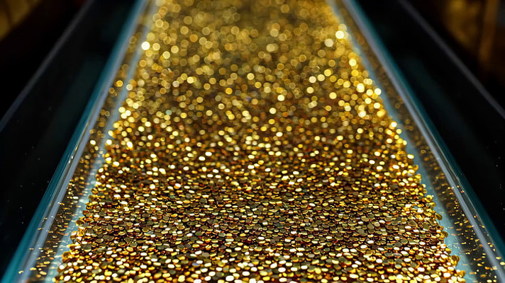 金色颗粒特写素材