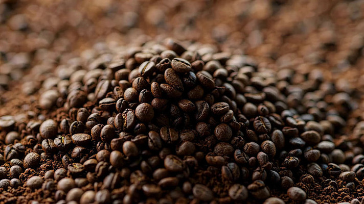 咖啡豆特写素材