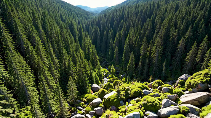 森林山谷鸟瞰自然风光 森林山谷鸟瞰自然风光