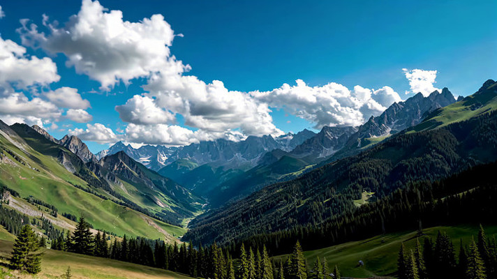 山间森林自然风光全景 山间森林自然风光全景