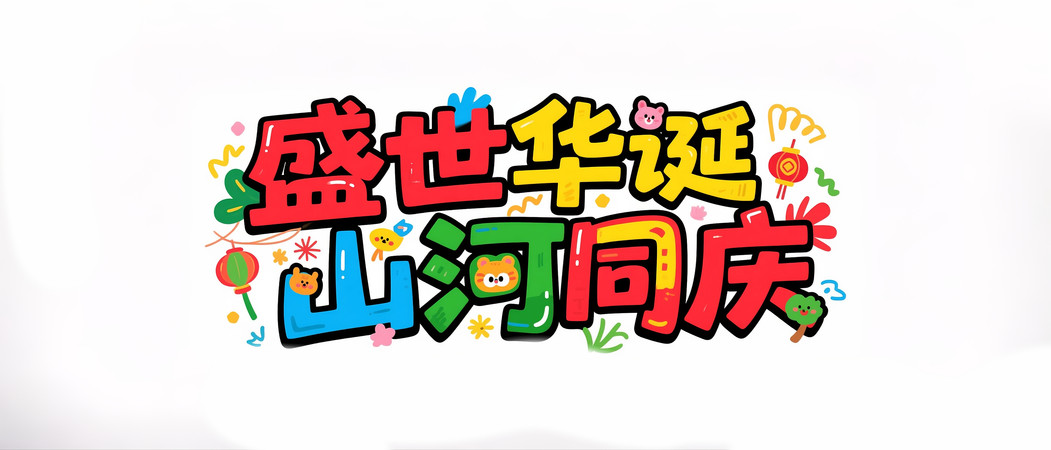 盛世华诞山河同庆艺术字卡通艺术字 盛世华诞山河同庆艺术字卡通艺术字