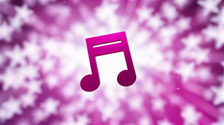 紫色背景音符动画素材