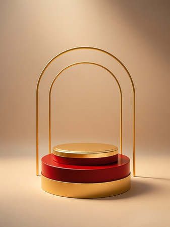 红金色电商展示台 红金色电商展示台