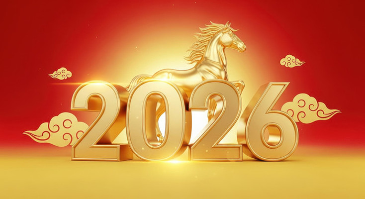 2026金色骏马与祥云背景 2026金色骏马与祥云背景