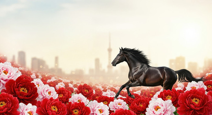 2026骏马奔腾牡丹花海 2026骏马奔腾牡丹花海