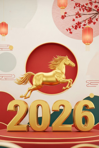 2026马年国潮3D素材 2026马年国潮3D素材