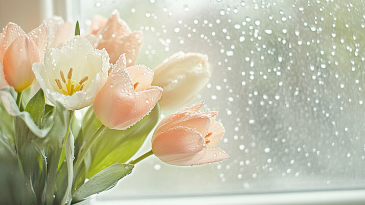 被打湿的郁金香 被打湿的郁金香