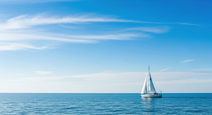 碧海晴空下的帆船