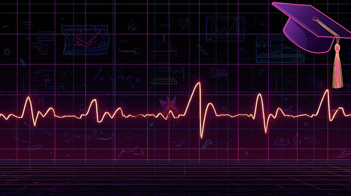 毕业季心跳线科技风背景 毕业季心跳线科技风背景