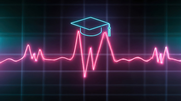 毕业帽与心跳线霓虹效果图 毕业帽与心跳线霓虹效果图