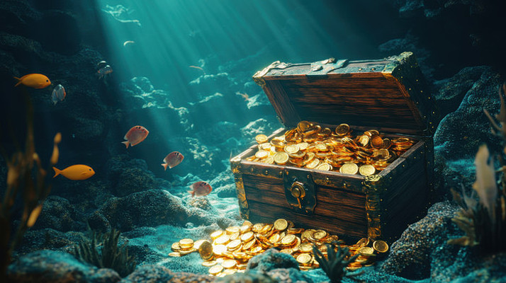 沉入深海的一箱金币宝藏 沉入深海的一箱金币宝藏