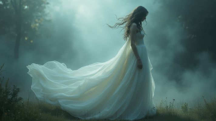 穿着飘逸礼服的女人 穿着飘逸礼服的女人