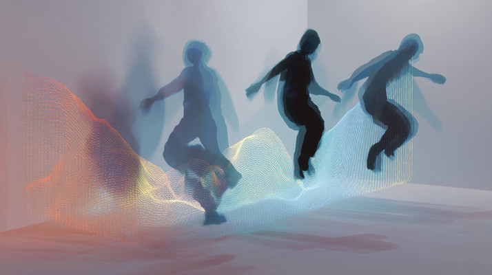 动感人物跳跃光影效果画面 动感人物跳跃光影效果画面