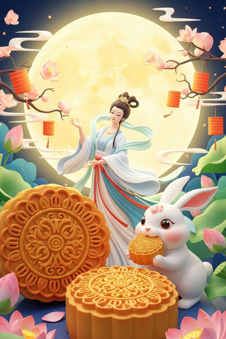 嫦娥玉兔中秋佳节场景 嫦娥玉兔中秋佳节场景