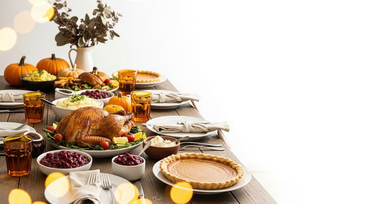 丰盛的感恩节餐桌 丰盛的感恩节餐桌