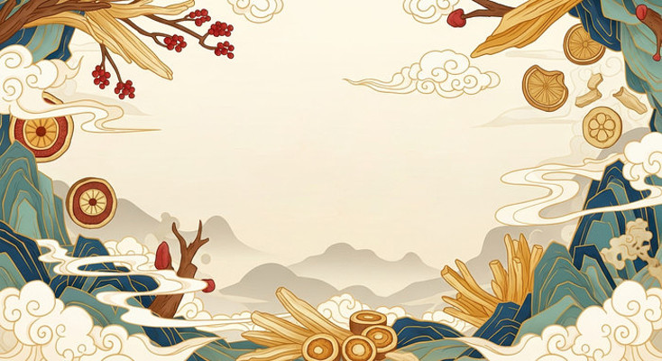 国风草药养生插画背景 国风草药养生插画背景