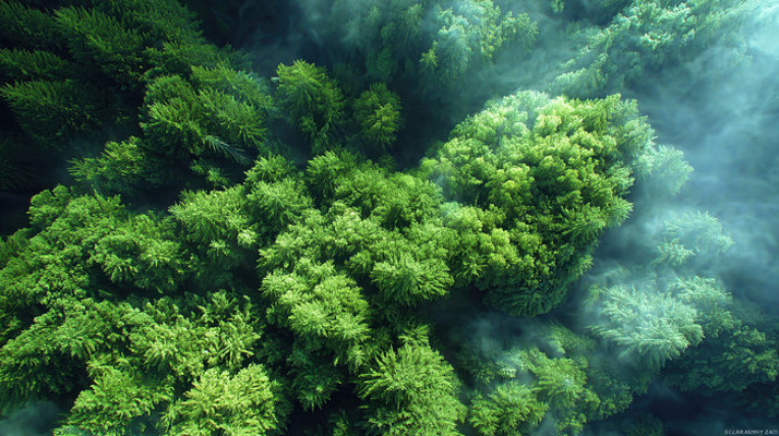 航拍茂密森林绿意景观 航拍茂密森林绿意景观
