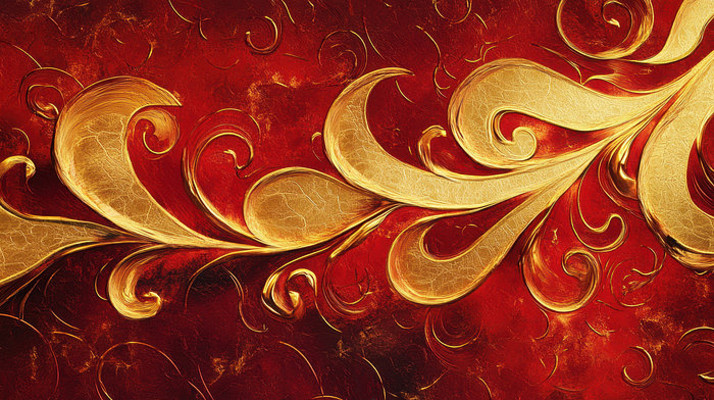 红金色装饰画肌理画