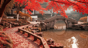 ��Ҷ����ˮ�浹Ӱ