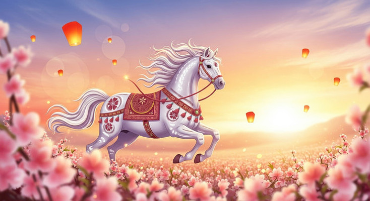 花海骏马奔腾 花海骏马奔腾