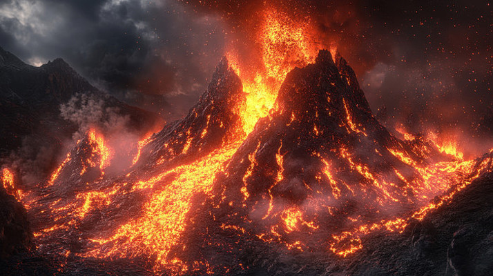 火山喷发场景 火山喷发场景