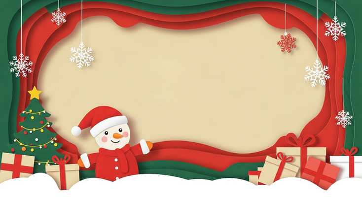 剪纸风格圣诞节卡通背景 剪纸风格圣诞节卡通背景
