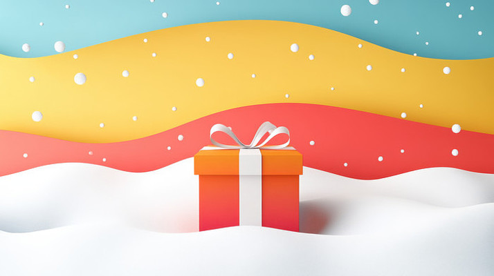 剪纸卡通风格圣诞节礼盒 剪纸卡通风格圣诞节礼盒