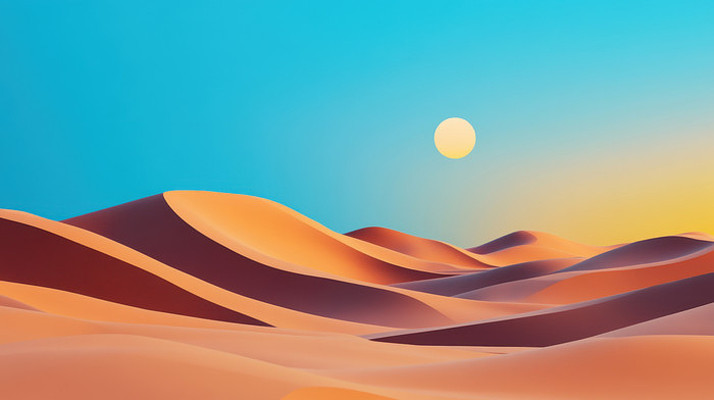 金色沙丘沙漠日落风景 金色沙丘沙漠日落风景