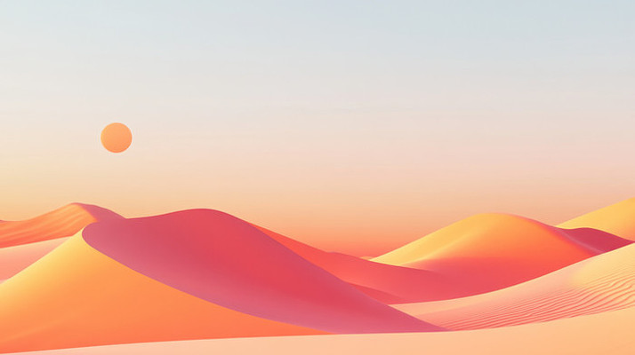 金色沙丘沙漠日落风景 金色沙丘沙漠日落风景