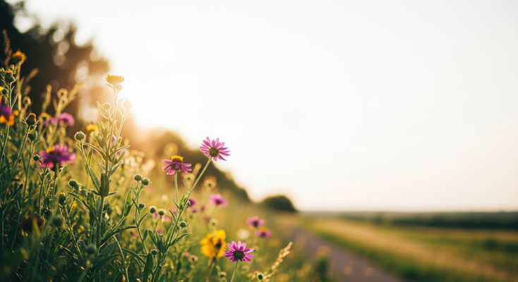 金色阳光下的野花烂漫 金色阳光下的野花烂漫