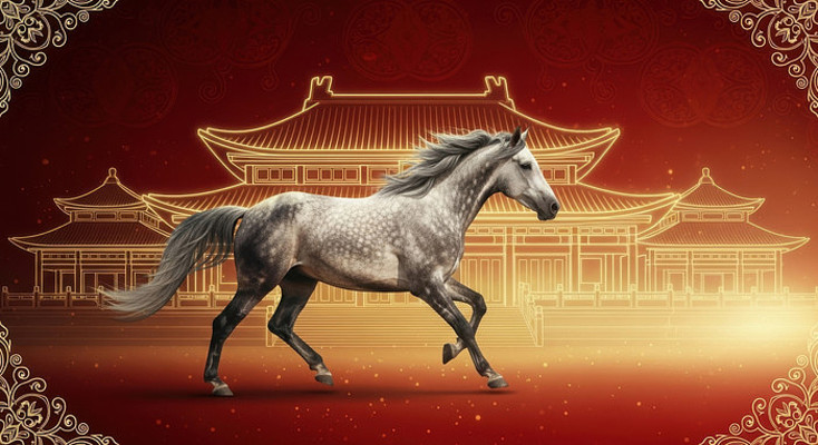 骏马奔腾与金色宫殿 骏马奔腾与金色宫殿