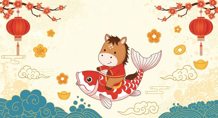 骏马锦鲤跃新春 骏马锦鲤跃新春