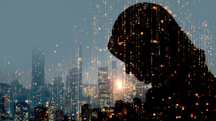 科技感城市夜景人像 科技感城市夜景人像