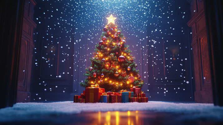 浪漫圣诞树下的礼物 浪漫圣诞树下的礼物