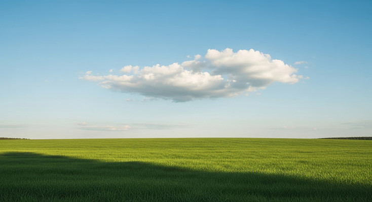 蓝天白云与绿色草地 蓝天白云与绿色草地