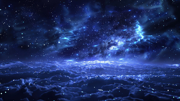 蓝天的云层和粒子星空 蓝天的云层和粒子星空