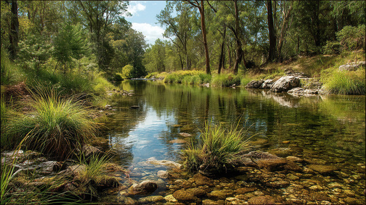 林间清澈溪流自然风光 林间清澈溪流自然风光