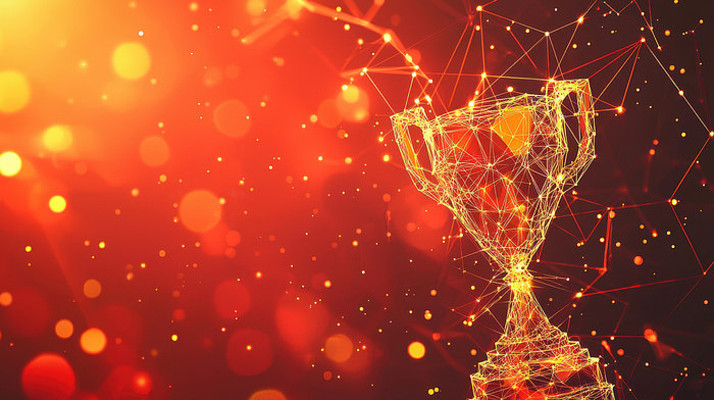 粒子形成的闪耀的冠军奖杯 粒子形成的闪耀的冠军奖杯