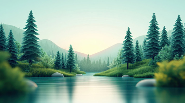 宁静的森林湖泊 宁静的森林湖泊