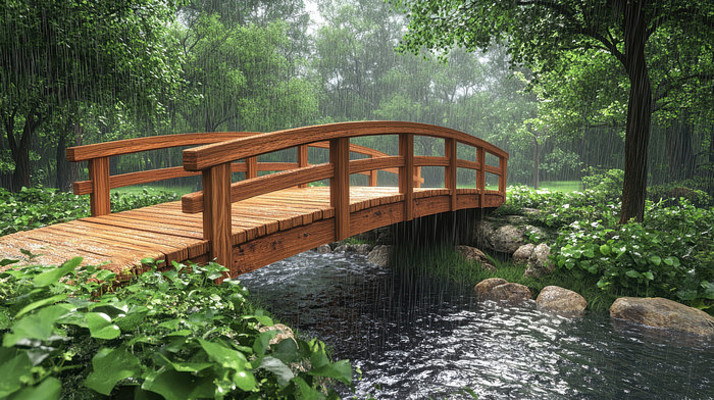 宁静雨林中的小桥 宁静雨林中的小桥